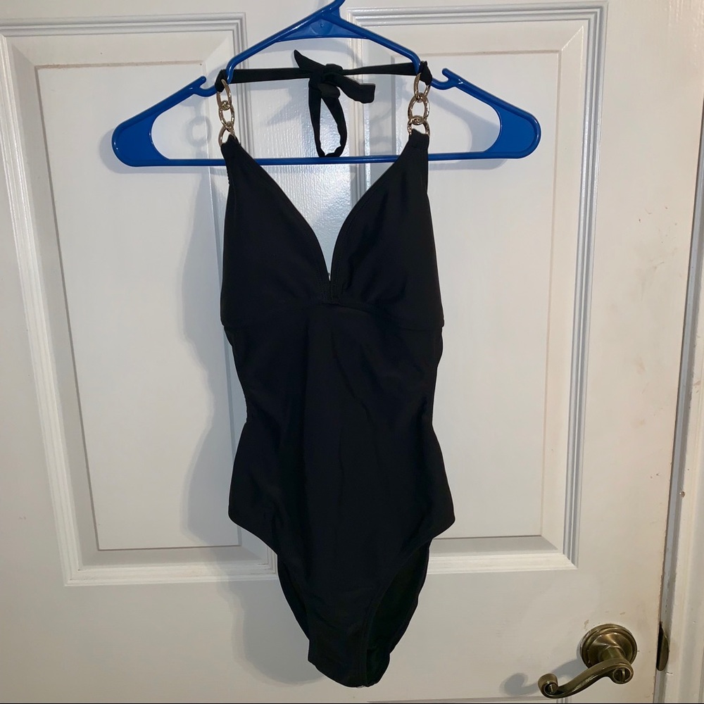 Black One Piece with Cut Outs